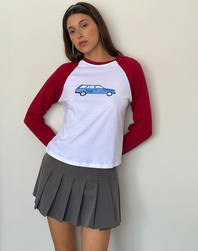 Top Kyiato con stampa auto rosso adrenalina