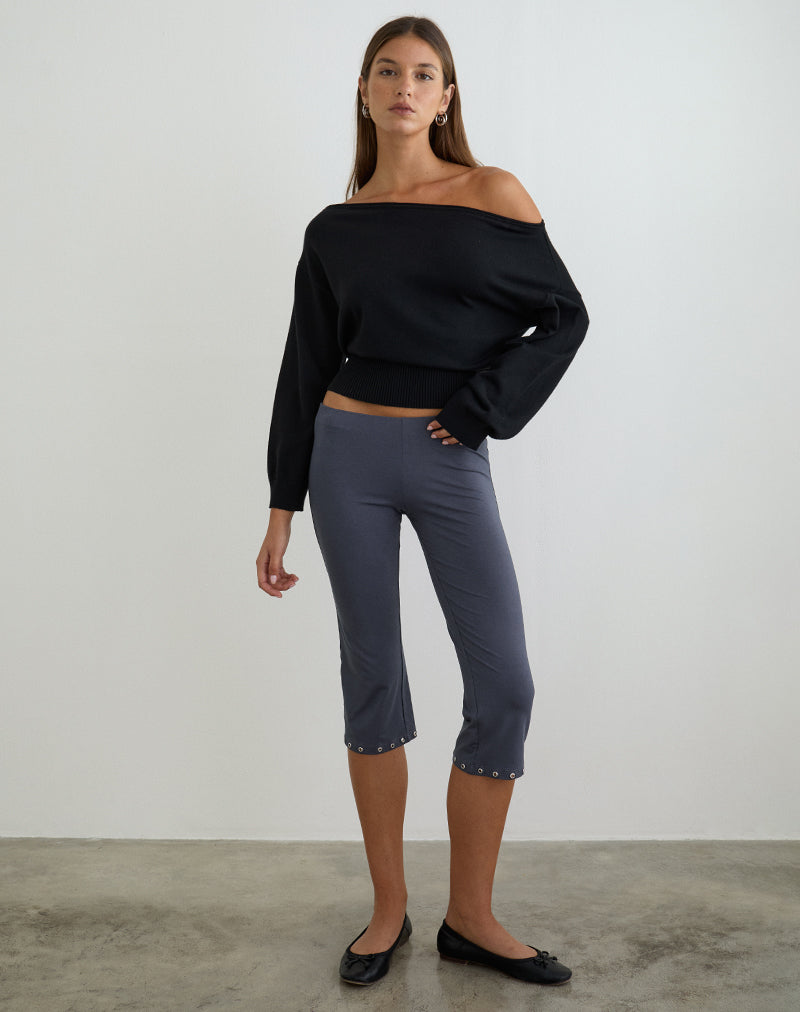 Pantaloni capri Kyogai in jersey Ocean Storm con occhielli