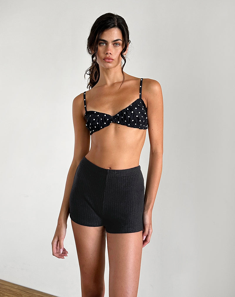 Micropantaloncini Kyomi in nero a coste