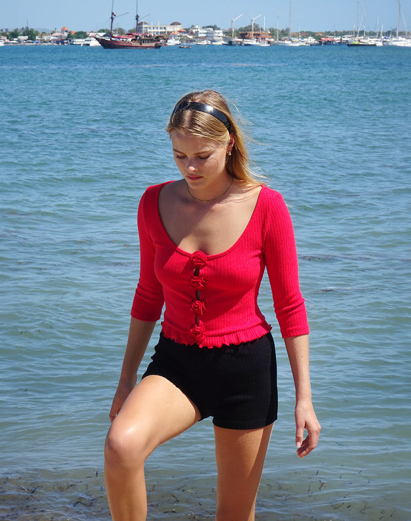 immagine di Kyomi Shorts in nero a coste