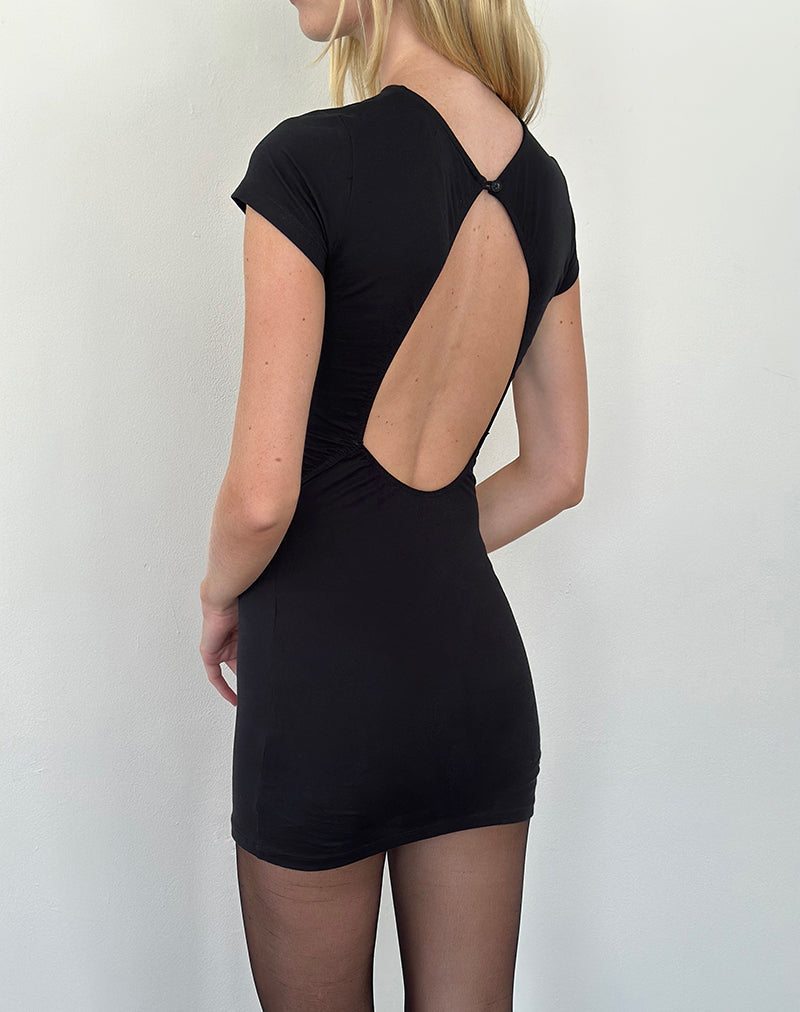 Mini abito Kyuki in lycra nera