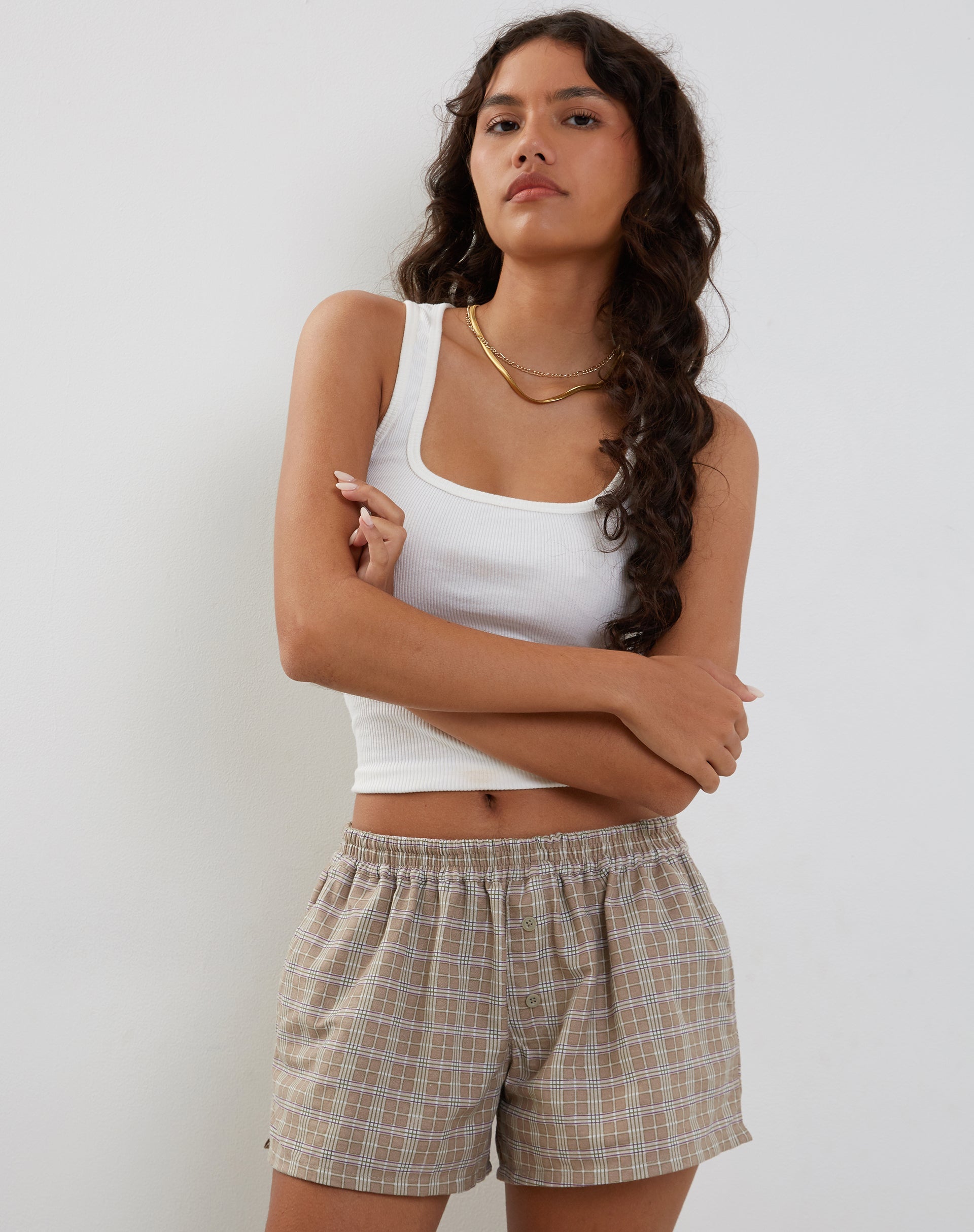 Immagine di Laboxe Pantaloncini corti in Taupe Check