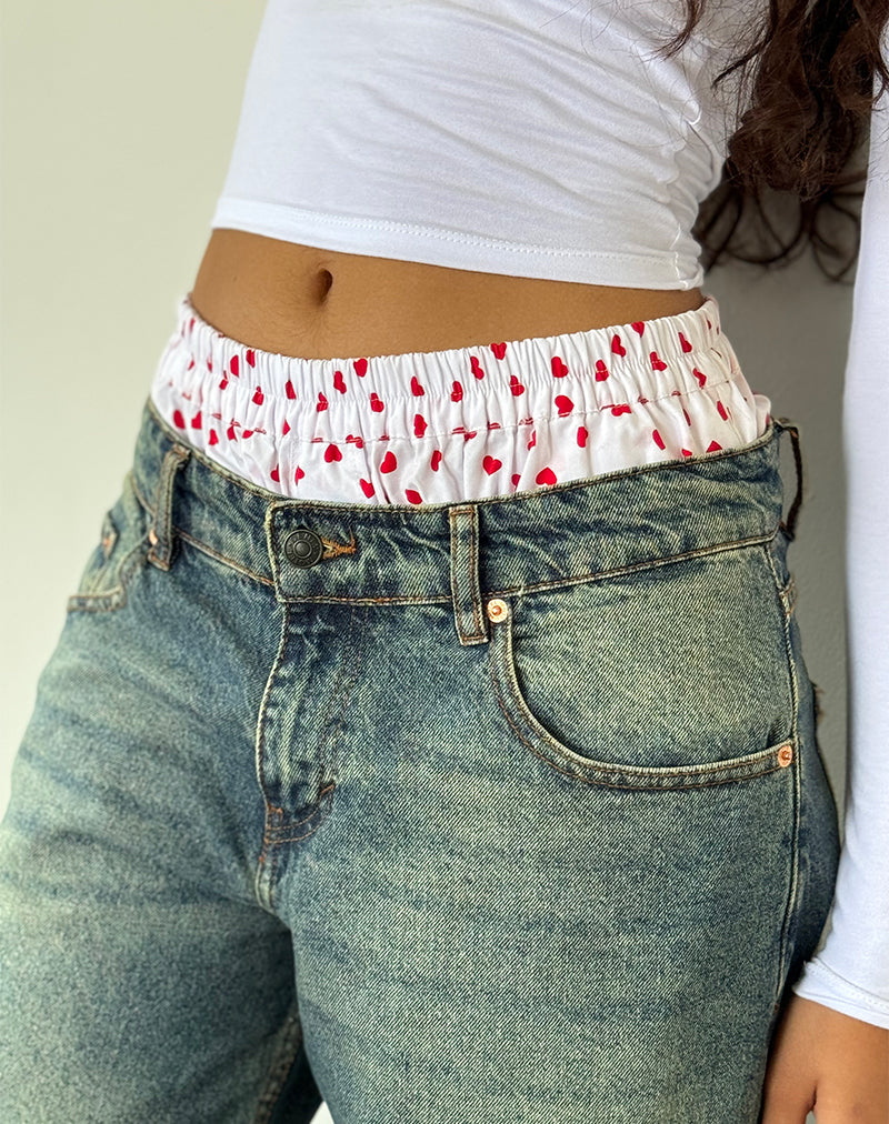 Boxer Laboxe in Bianco Cuori Rossi