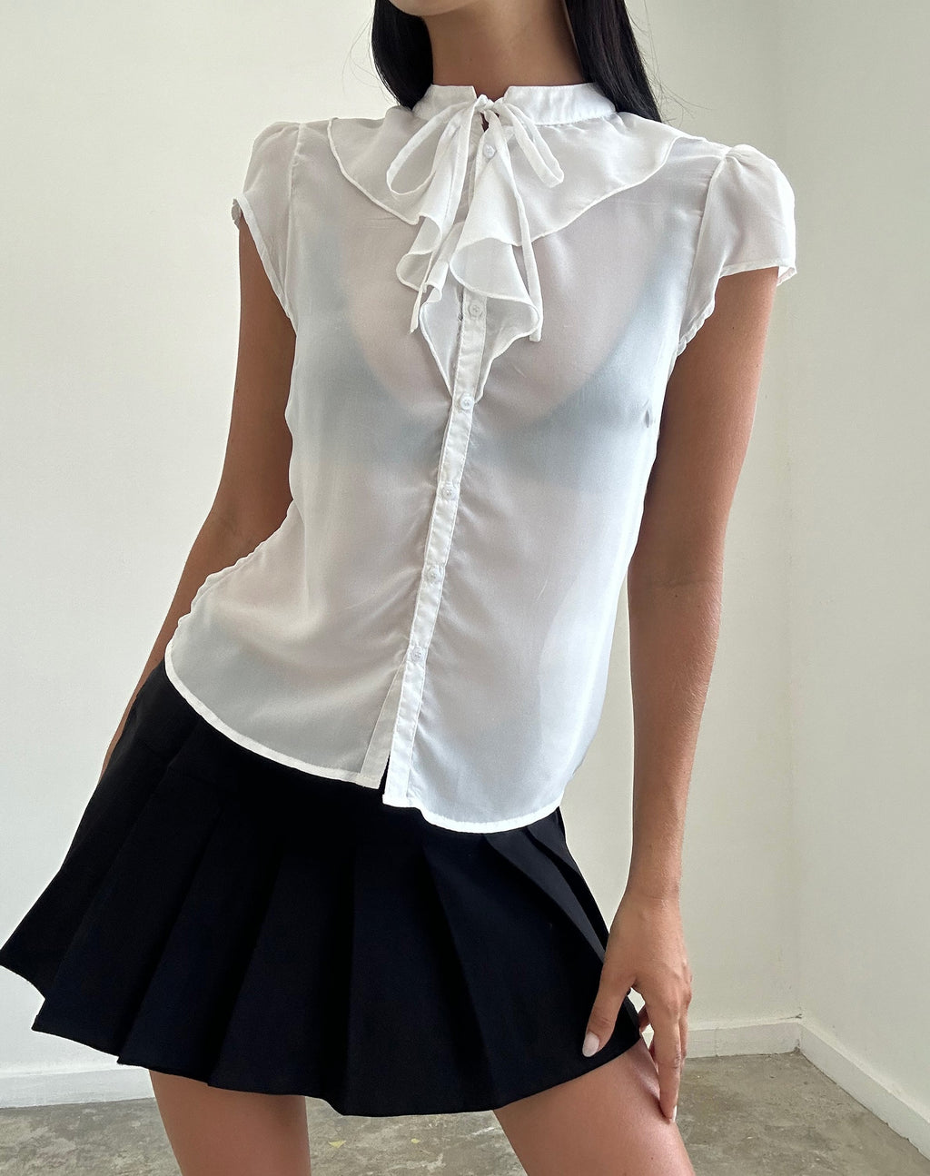 Camicetta Lada in chiffon bianco