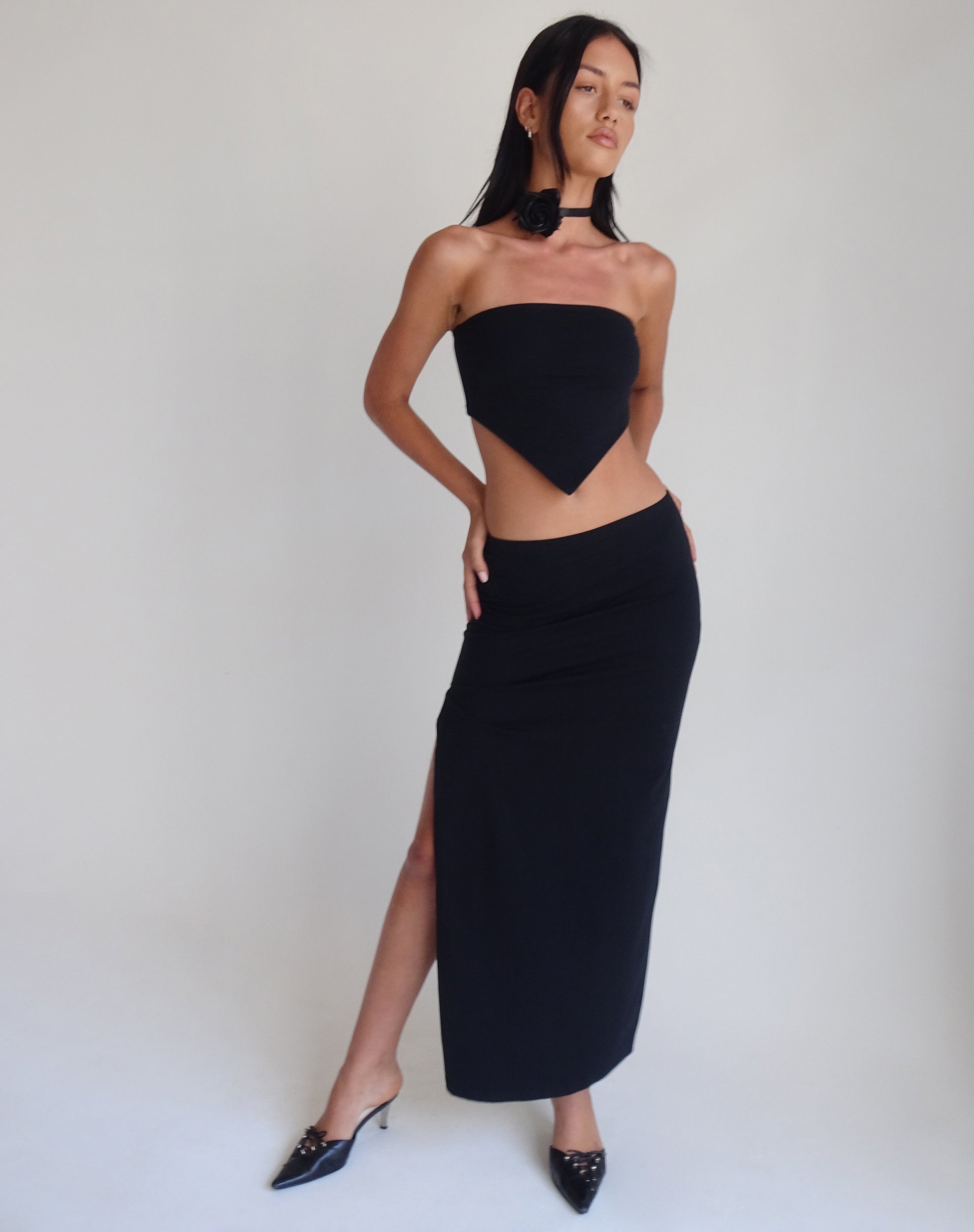 Immagine di Ladshe Top a fascia in lycra nero