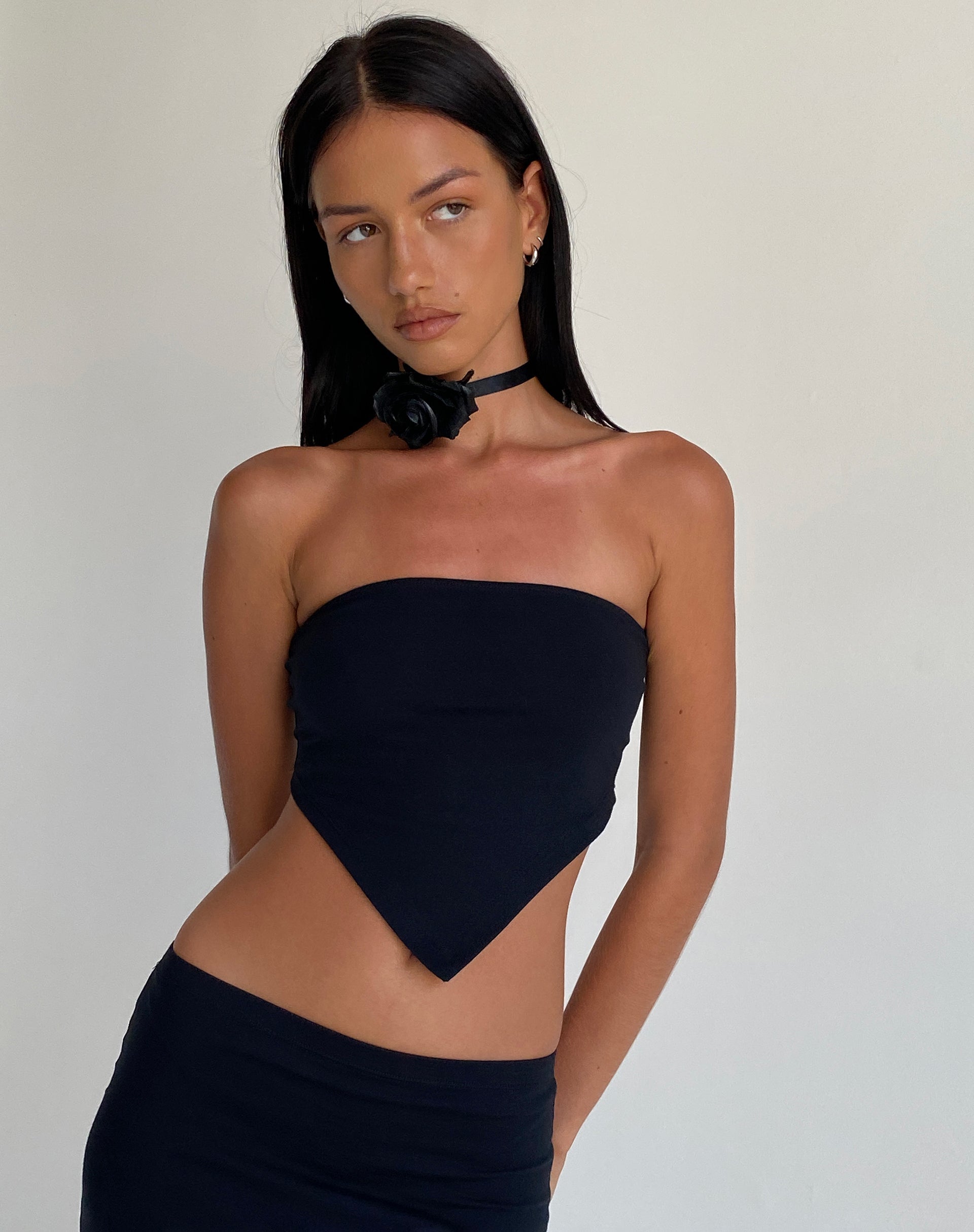 Immagine di Ladshe Top a fascia in lycra nero