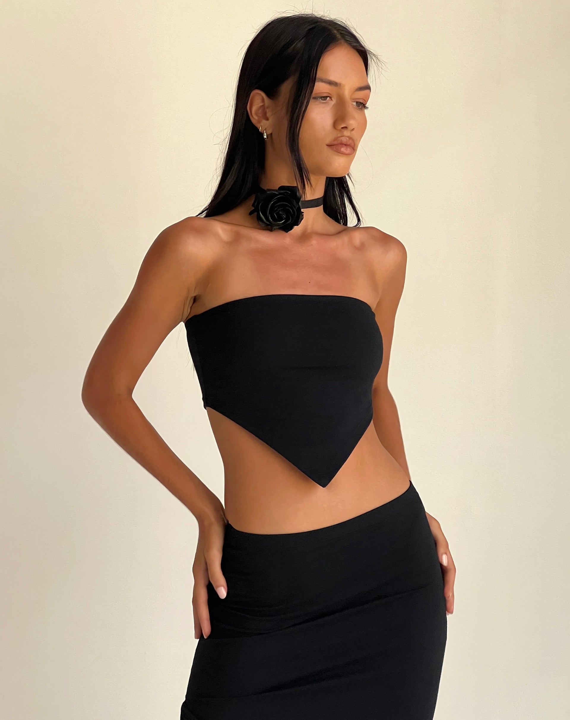 Immagine di Ladshe Top a fascia in lycra nero