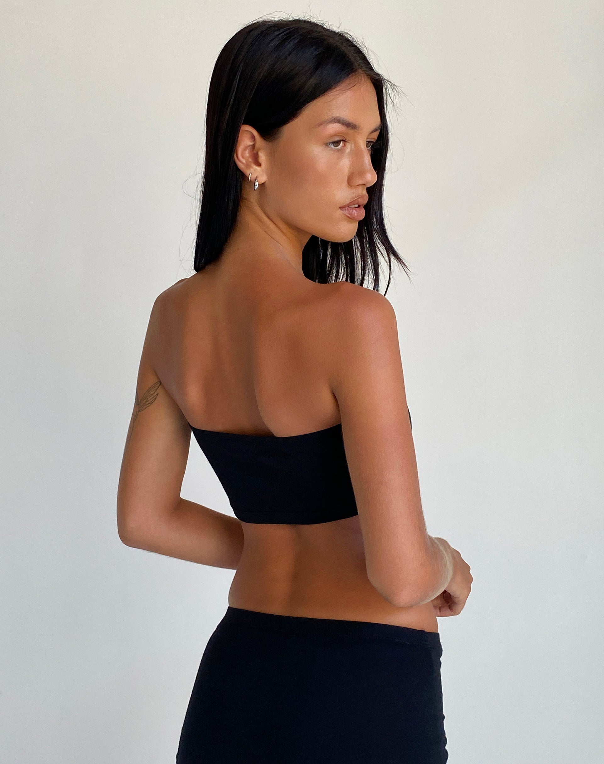 Immagine di Ladshe Top a fascia in lycra nero