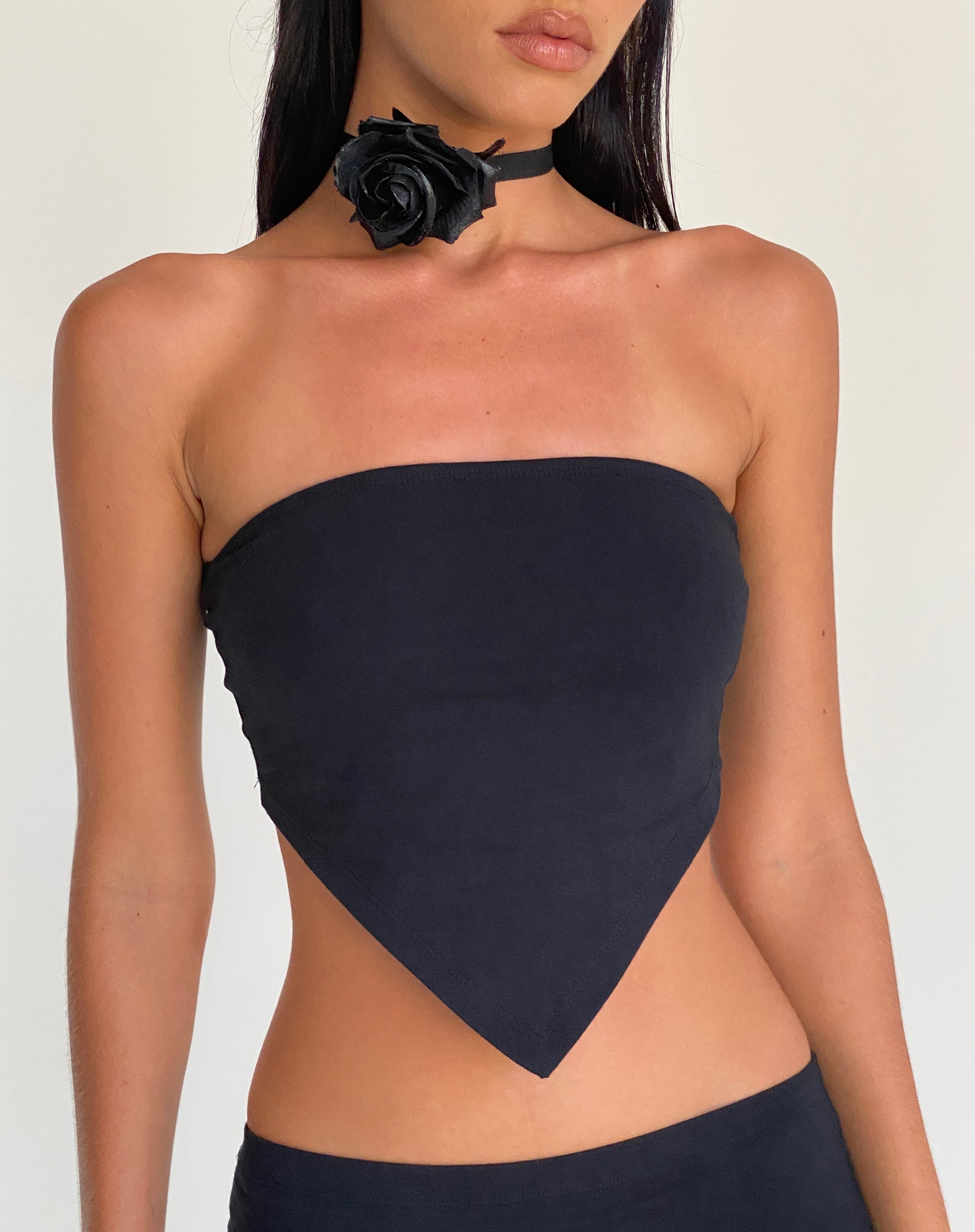 Immagine di Ladshe Top a fascia in lycra nero