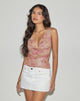 Immagine di Lahira Top con scollo a cappuccio in Smoky Floral Peach