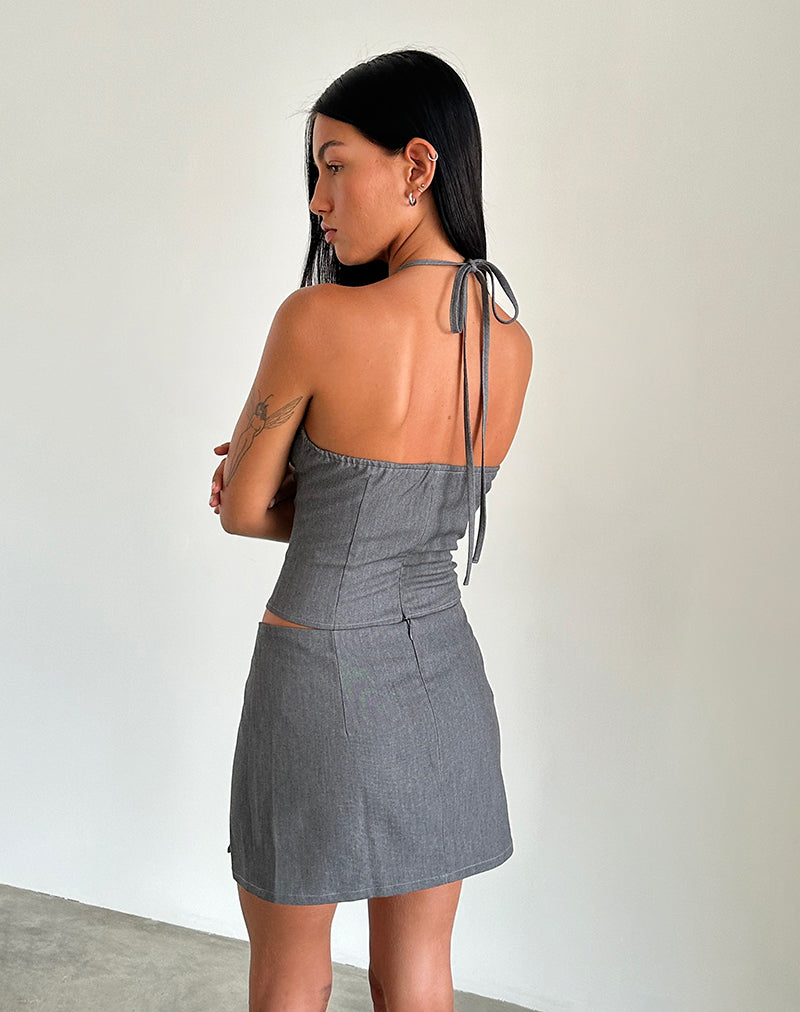 Immagine di Pamela Mini Skirt in Charcoal sartoriale