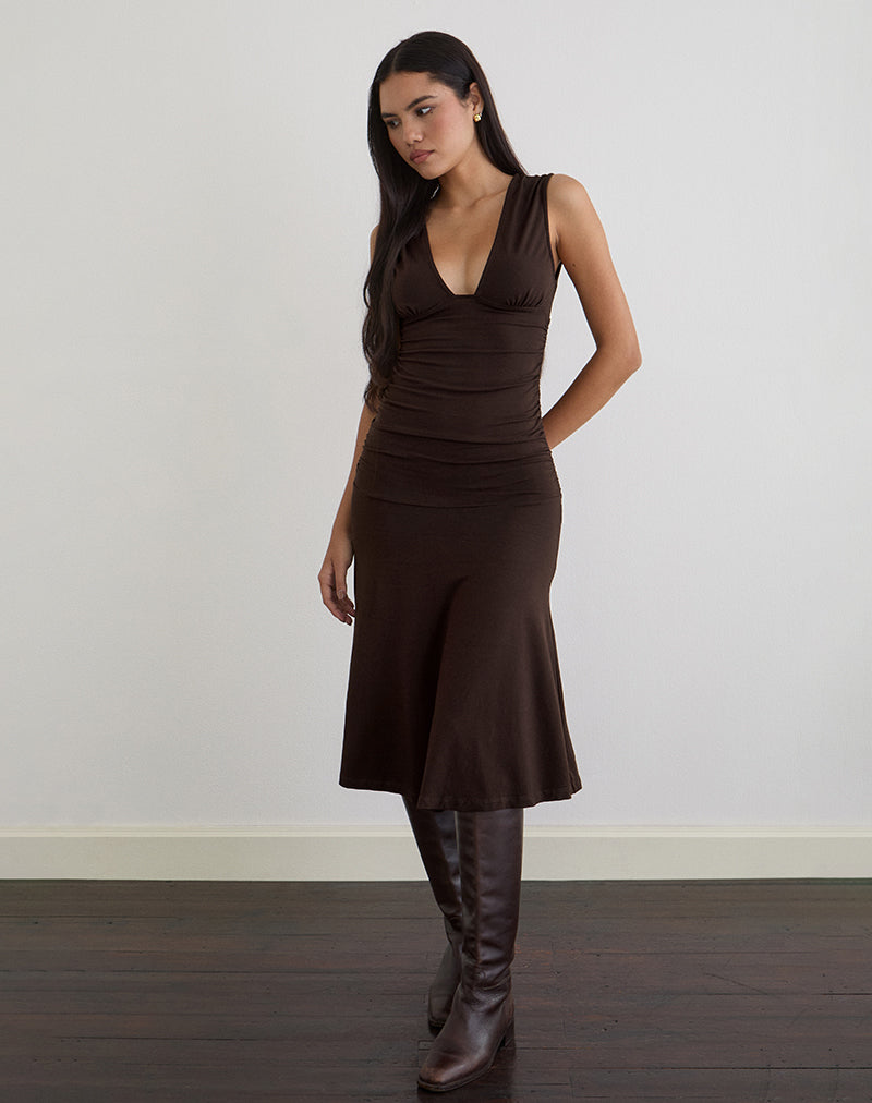 Vestito Laluma Midi in Bitter Chocolate