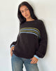 Immagine di Lamees Jumper in maglia marrone con righe
