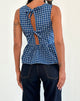 Immagine di Lanzo Tie Back Top in Popeline Navy Tartan