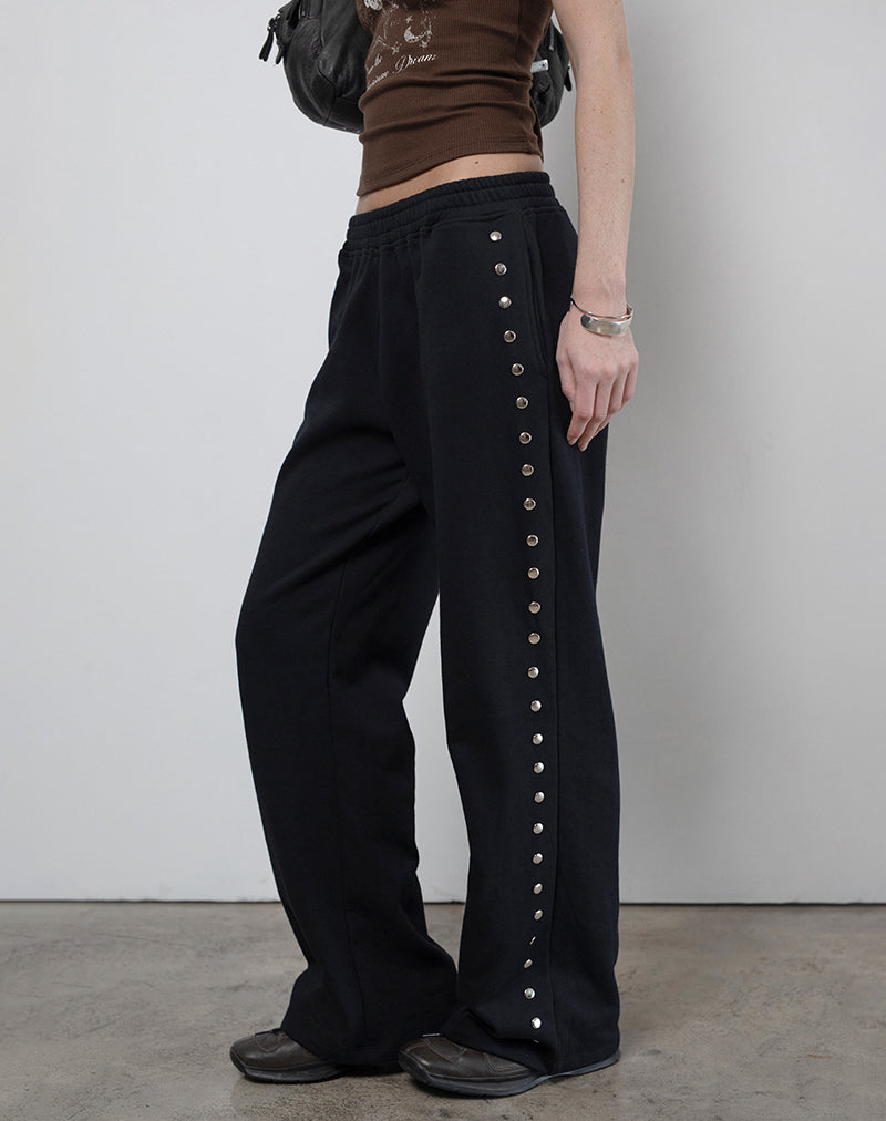 Lark - Joggers aderenti neri con borchie