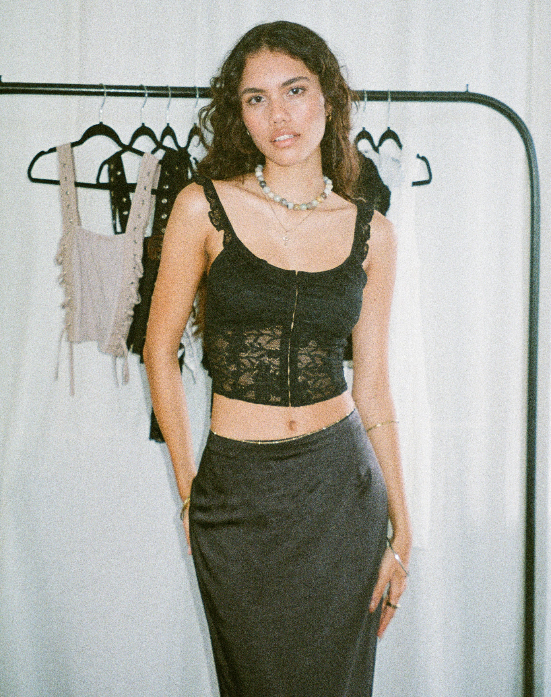 immagine di Laru Top corsetto in pizzo nero
