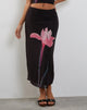 Immagine di Lassie Midi Skirt nero con fiori rosa