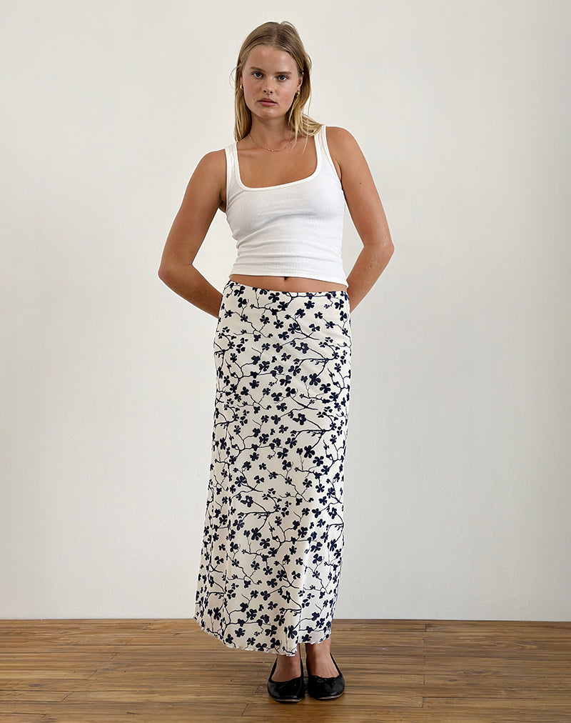 Gonna Latika in Grunge Floral Flock Crema
