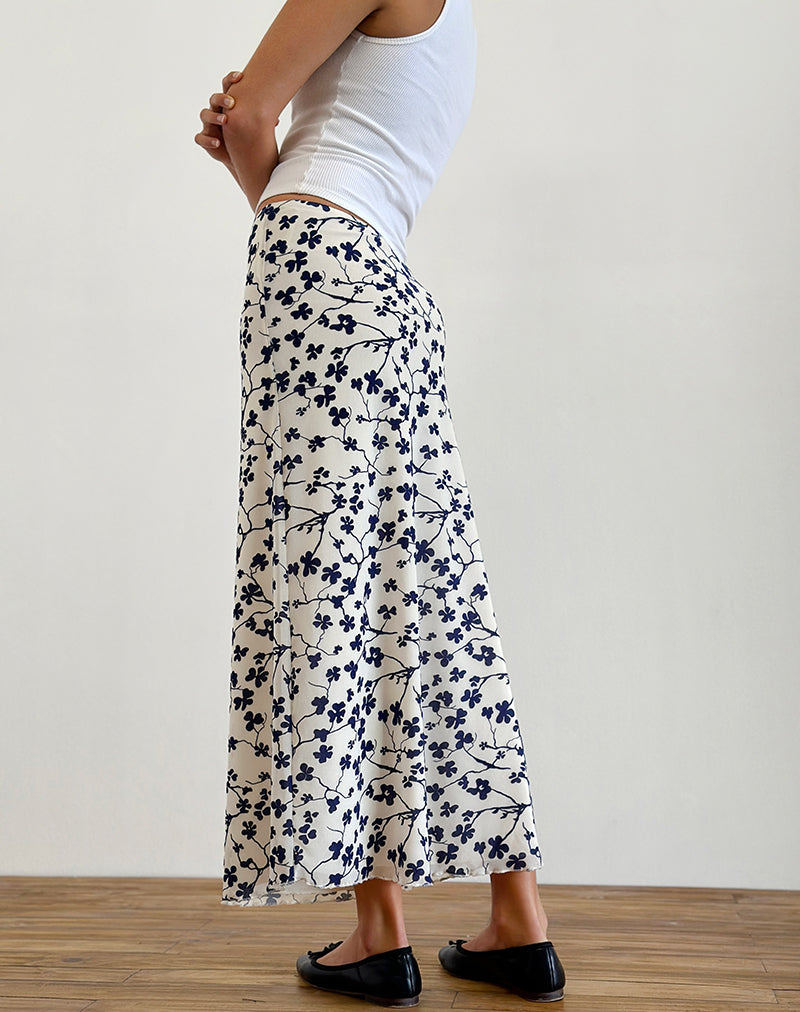 immagine della Gonna Latika in Grunge Floral Flock Crema
