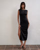 Immagine di Lauryn Maxi Dress senza schienale in jersey nero trasparente