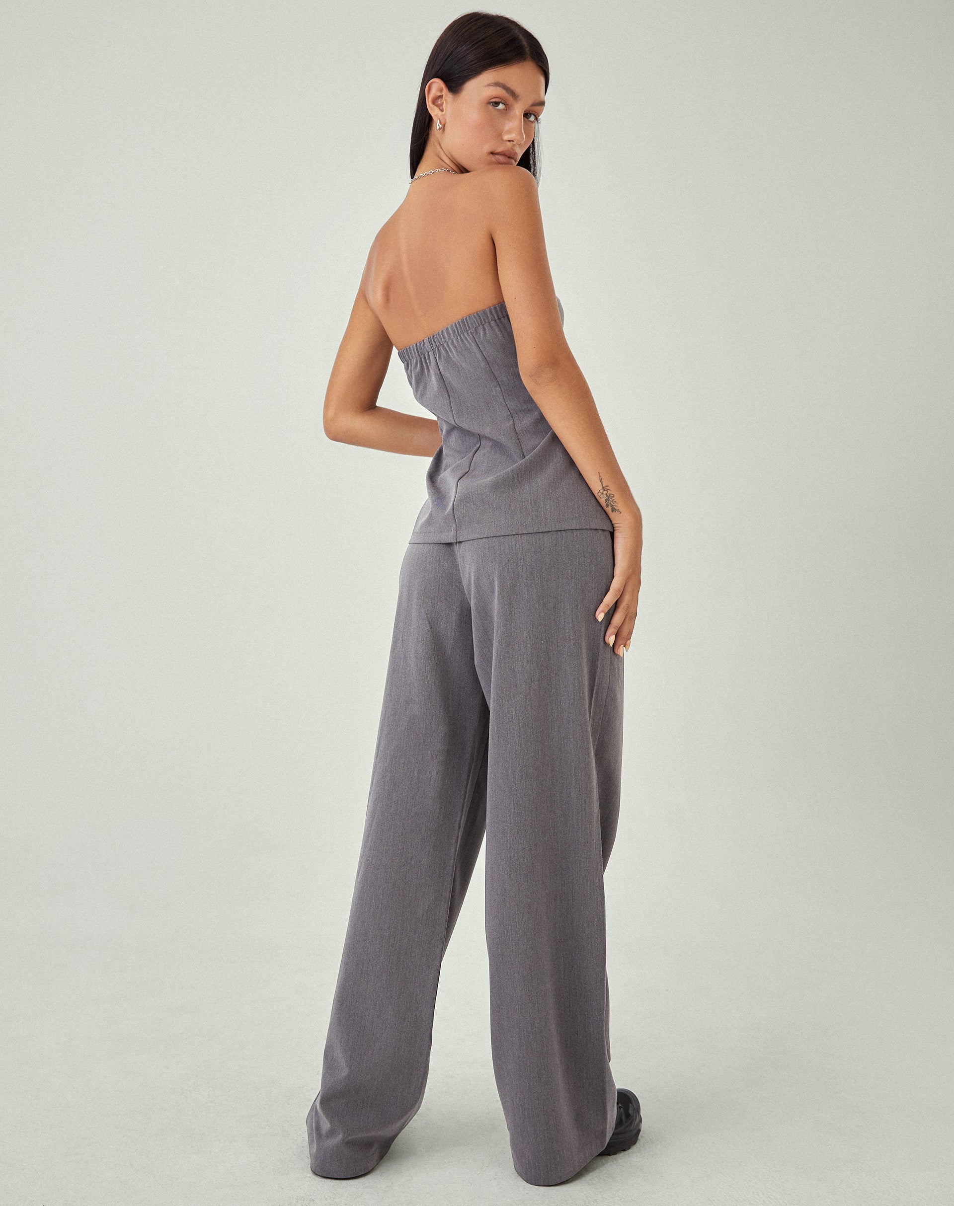 immagine di MOTEL X JACQUIE Lavan Corsetto Top in Charcoal