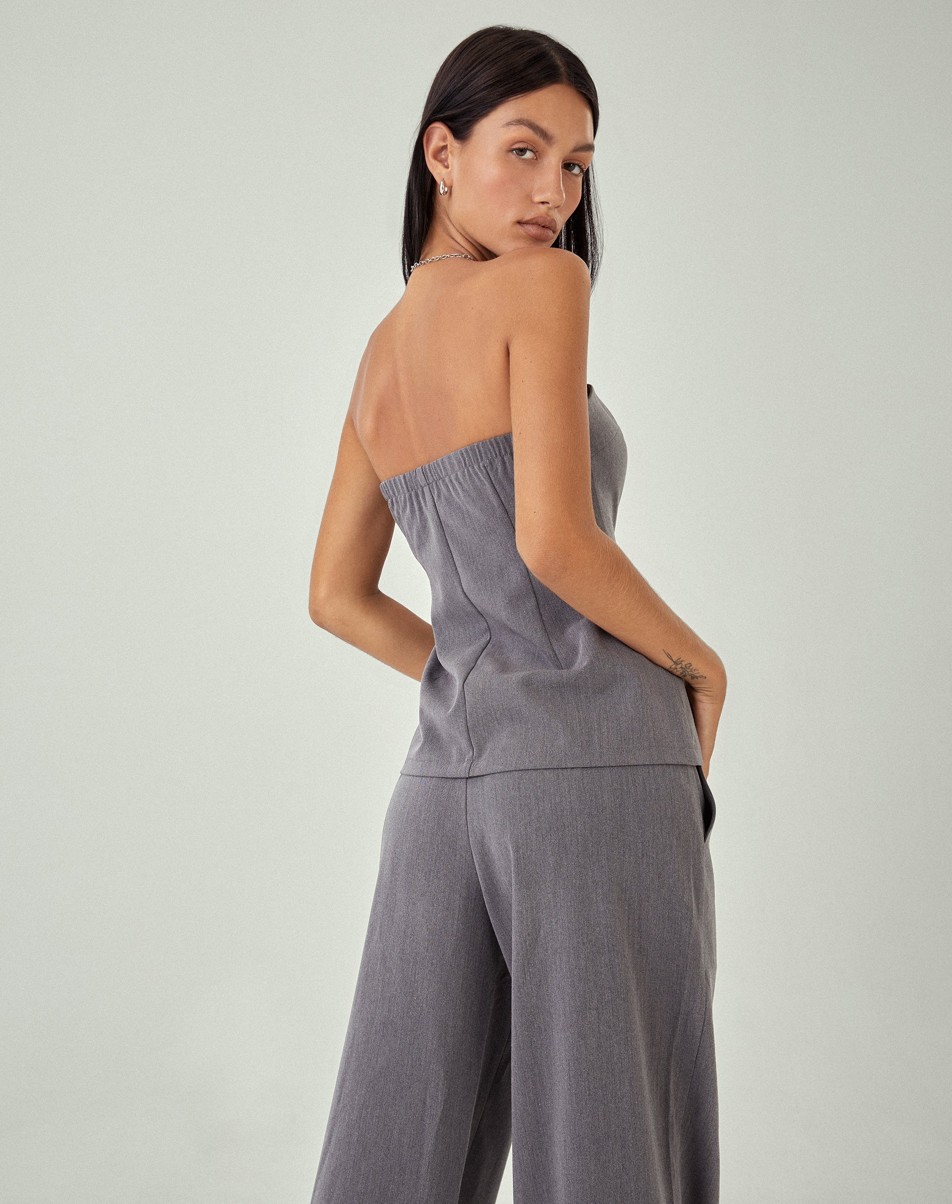 immagine di MOTEL X JACQUIE Lavan Corsetto Top in Charcoal