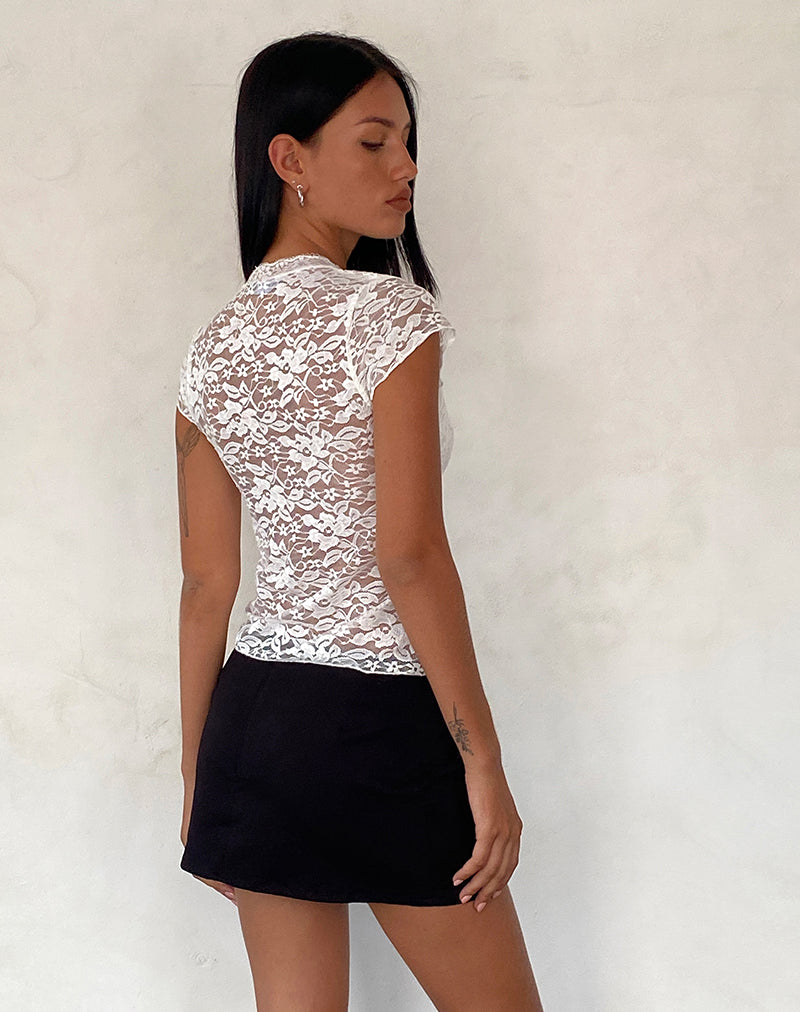 Immagine di Lavanya Butterfly Top in pizzo bianco