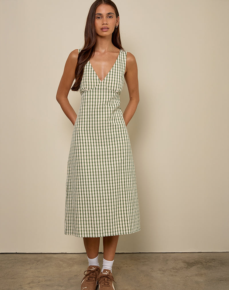 Immagine di Lavisha Midi Dress in verde check