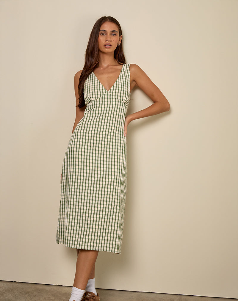 Lavisha - Vestito midi a quadri verdi