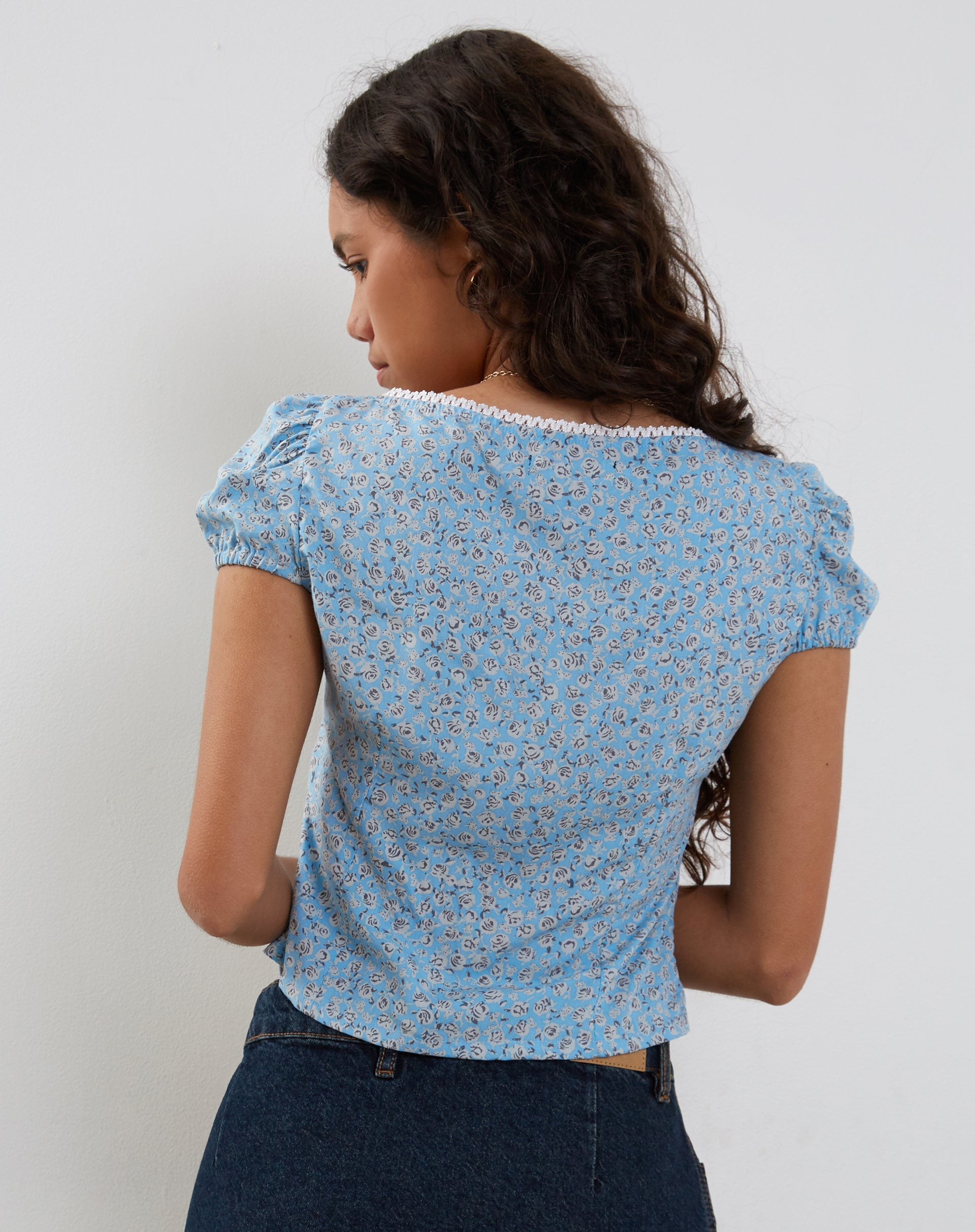 Immagine di Laz Top in Ditsy Rose Blue