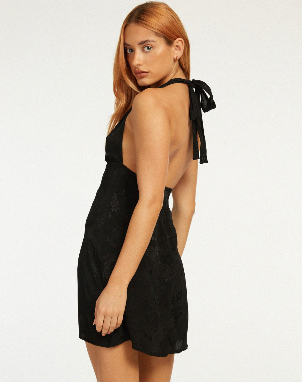 Mini abito Leana in raso rosa nero