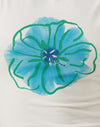 Avorio con fiore blu dipinto