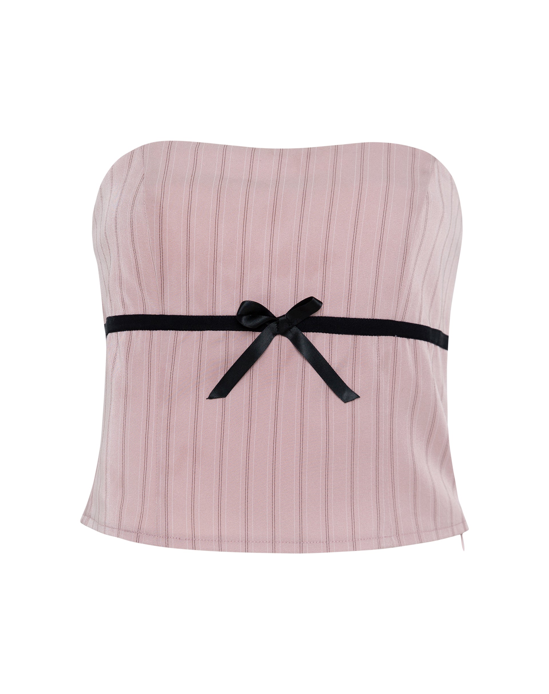 Immagine del top a tubo Leggy in gessato sartoriale Blush