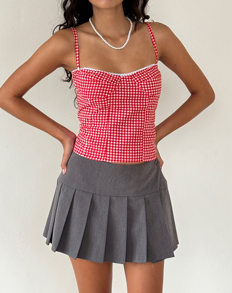 Top Leif in percalle rosso