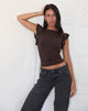 Immagine di Leisle Frill Top in cioccolato amaro