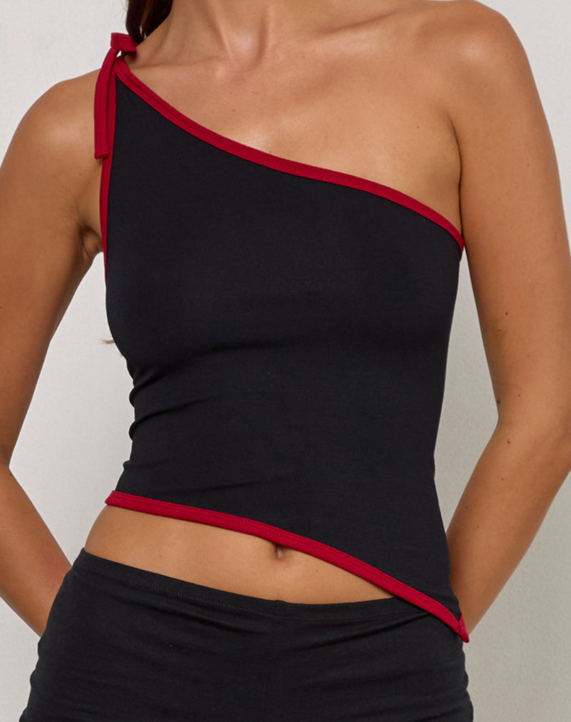Immagine di Lenti Asymmetric Top in nero con rilegatura in rosso Adrenaline
