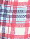 Tartan rosa pastello con finiture a picot