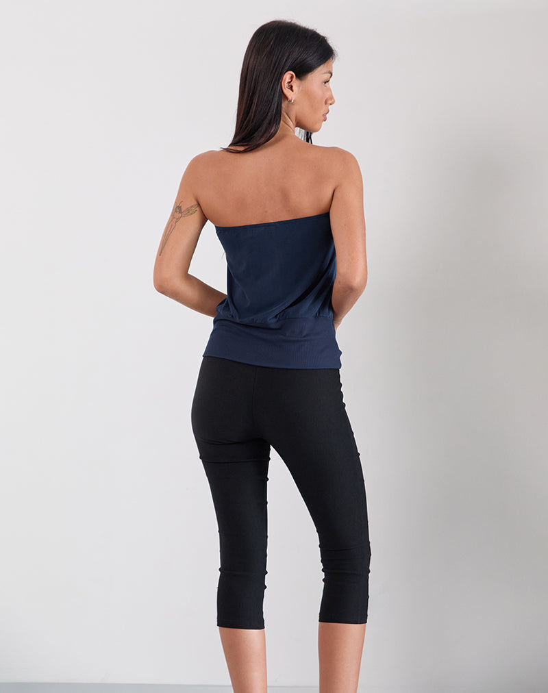 Immagine di Leocadia Long Bandeau Top In Cupro Navy
