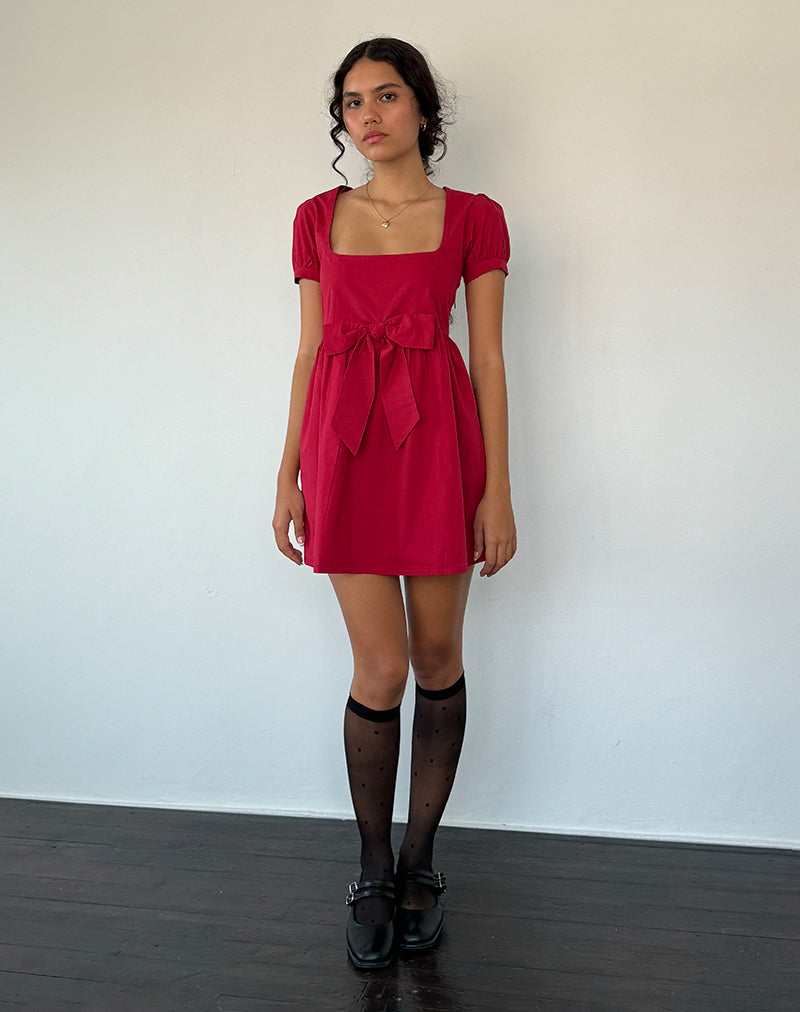 Immagine di Leshiana Mini Dress in Popeline Adrenaline Red