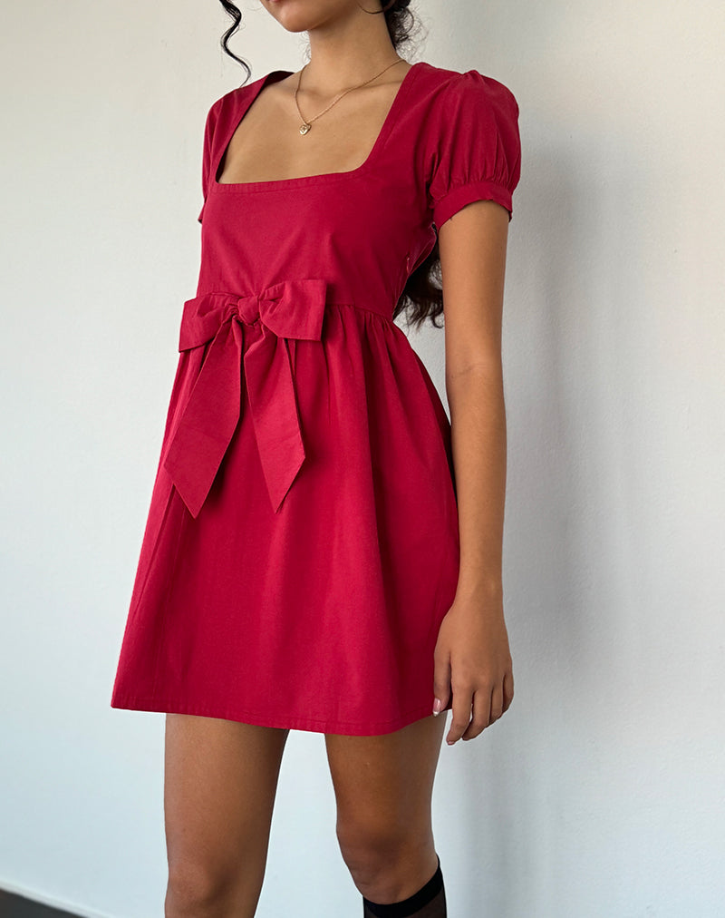 Immagine di Leshiana Mini Dress in Popeline Adrenaline Red