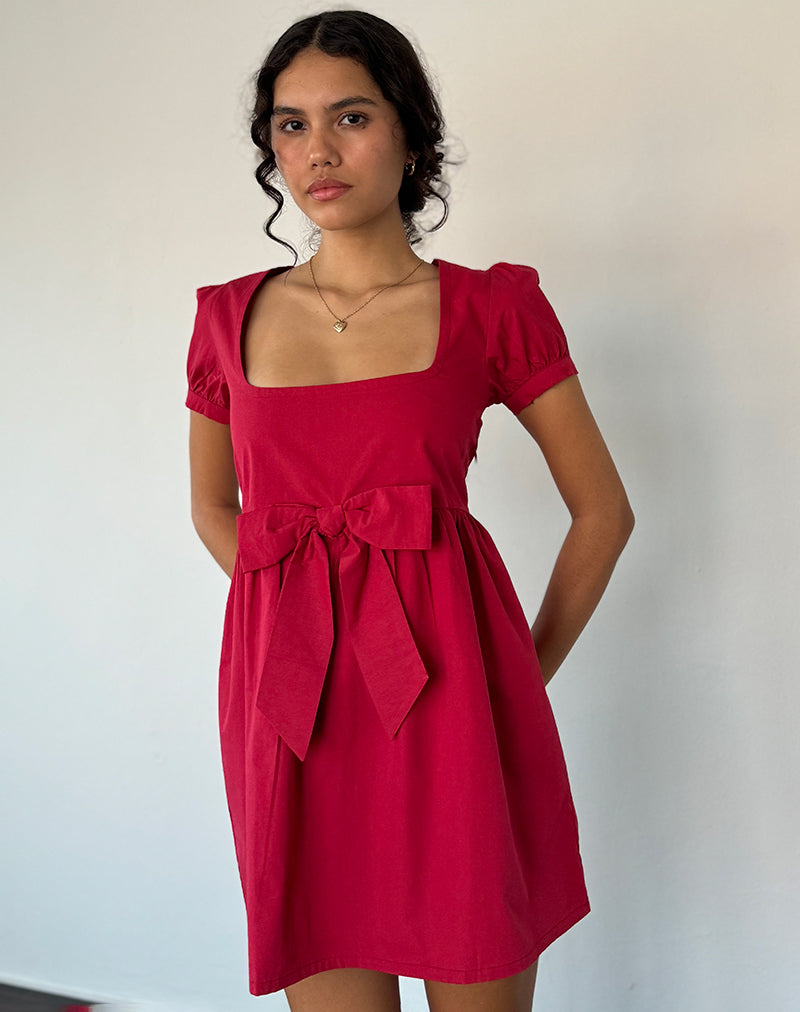 Immagine di Leshiana Mini Dress in Popeline Adrenaline Red