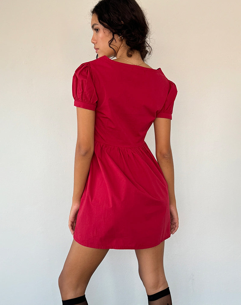 Immagine di Leshiana Mini Dress in Popeline Adrenaline Red