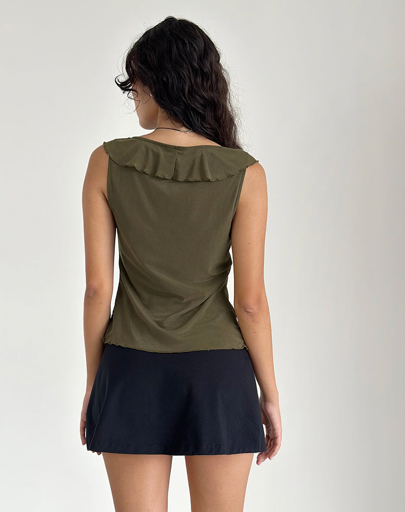 Immagine di Leviosa Butterfly Top in maglia verde muschio