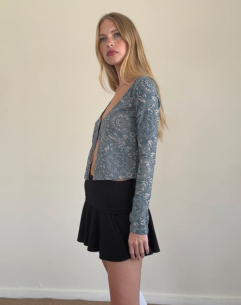 Immagine di Libby Cardi in lycra blu con stampa ornamentale