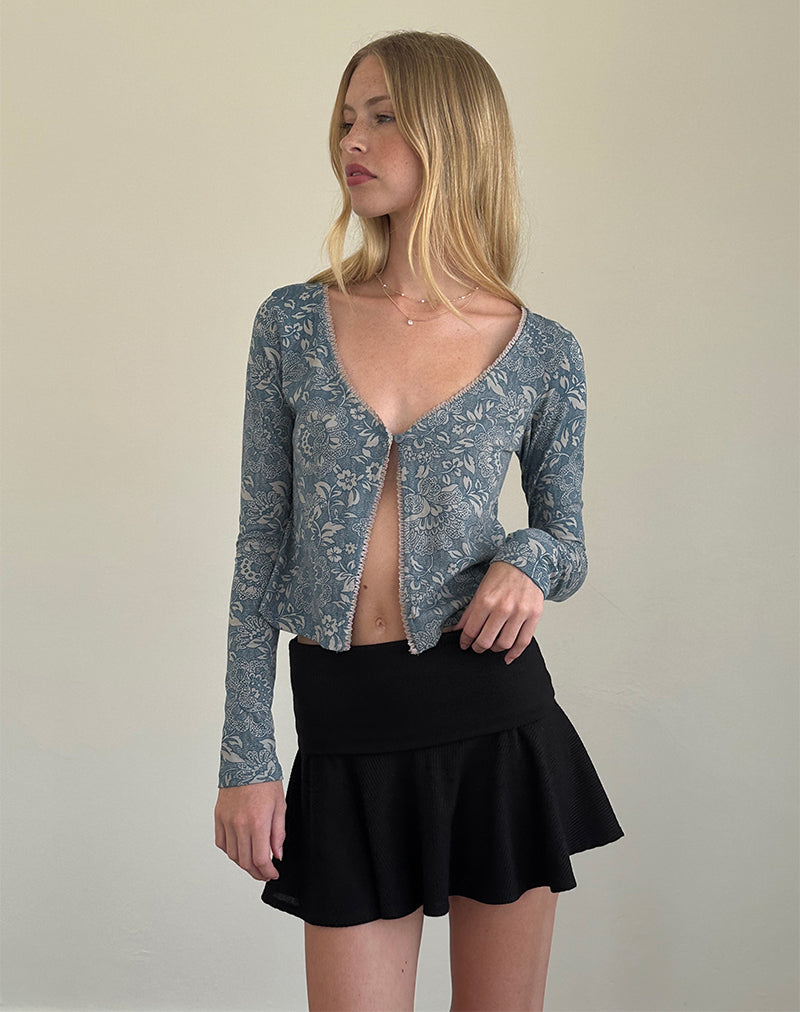 Libby Cardi in lycra con stampa ornata blu