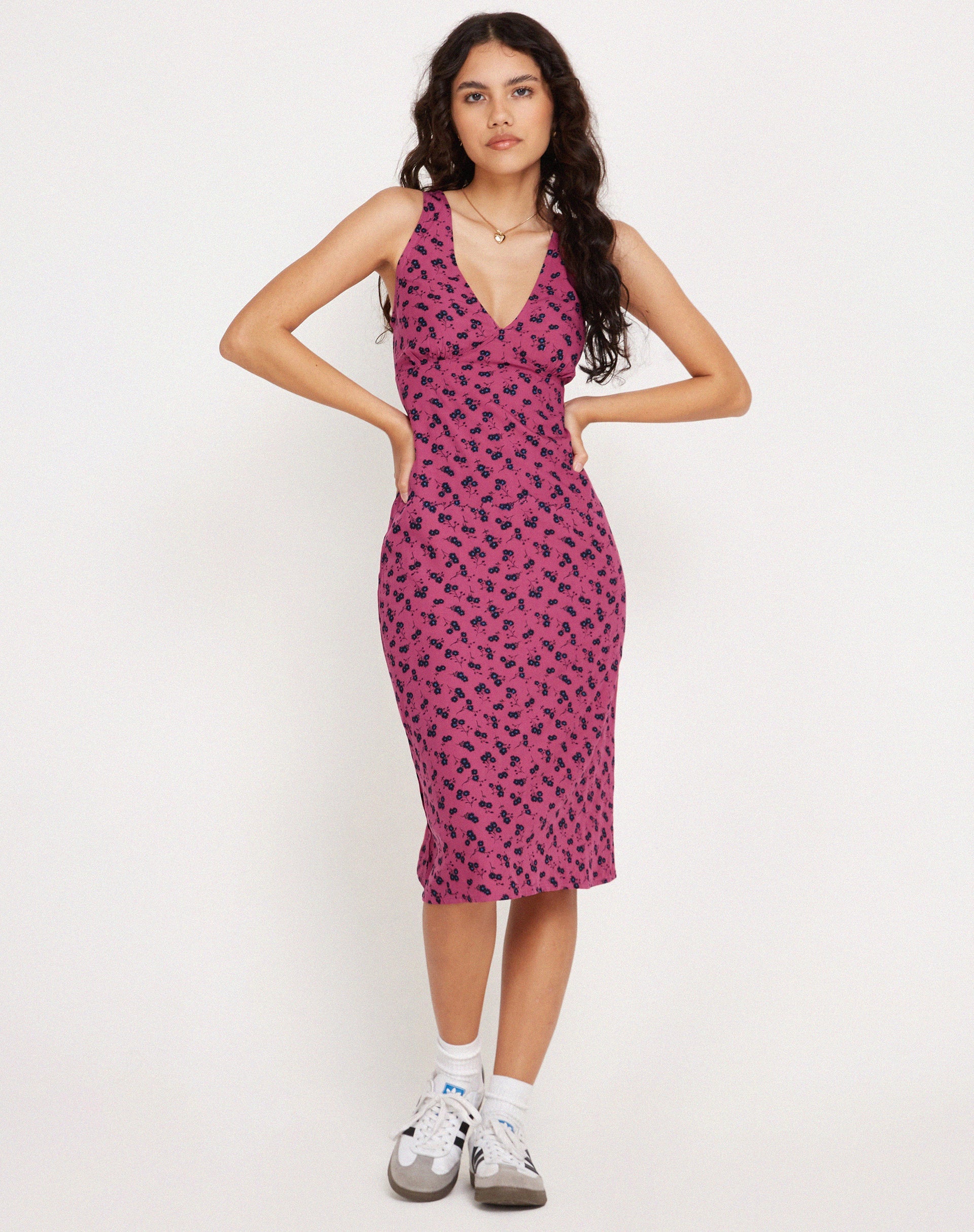 Immagine di Lieva Midi Dress in Lampone Floreale