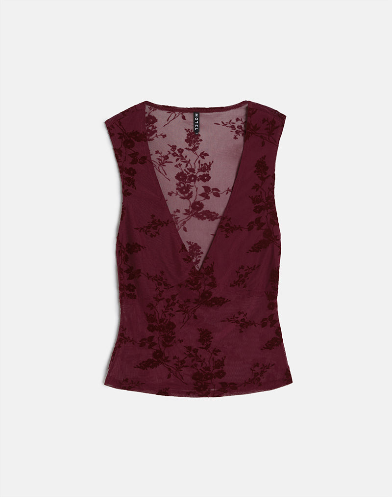 Immagine di Lihat Top in fiore botanico Maroon
