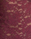 Pizzo borgogna con rilegatura rosa