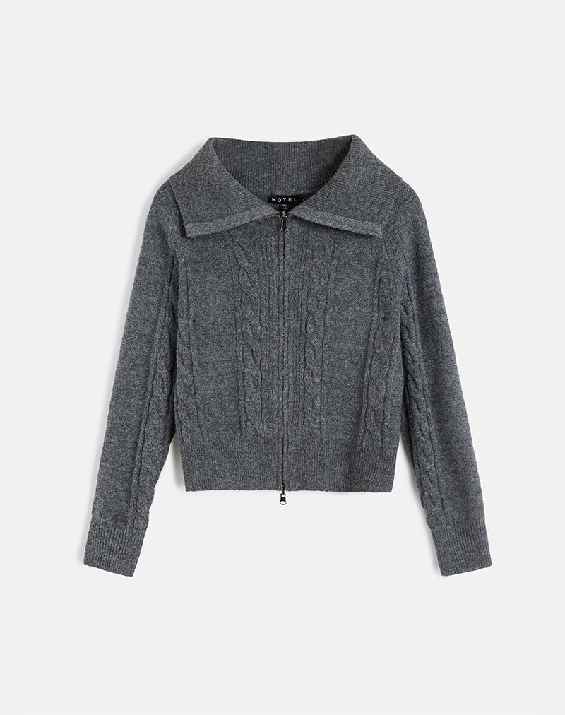 Immagine di Lilena Zip Jumper in maglia Dark Shadow