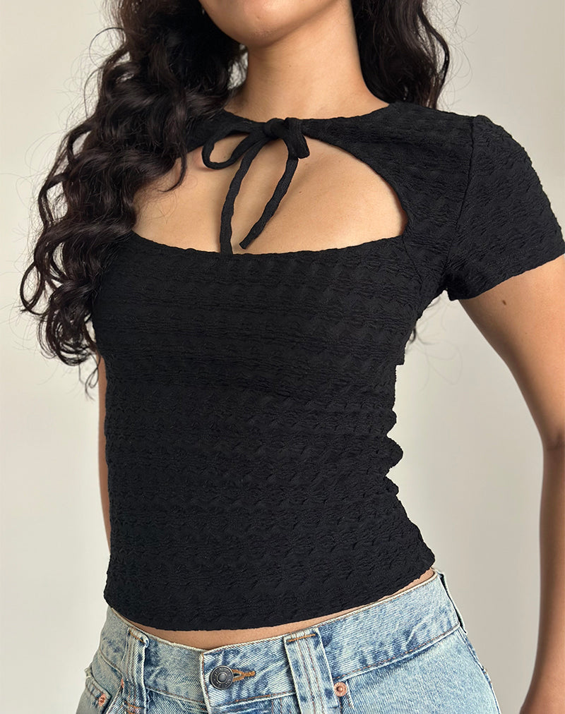 Immagine di Lindsay Top in nero testurizzato